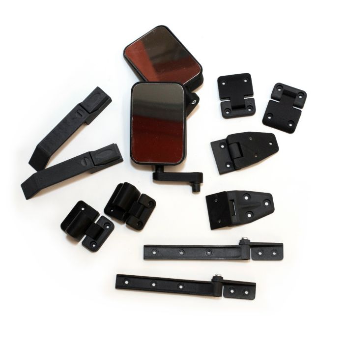 TL90 mirrors, door handles, bonnet and tailgate hinges