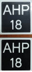 Number plates CNC machined